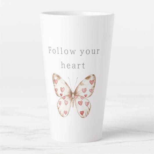 Pink Hearts Butterfly Milchtasse (Vorderseite)
