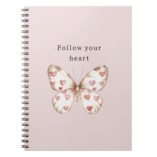 Pink Hearts Butterfly Notizblock (Vorderseite)