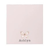 Pink Hearts Butterfly Notizblock (Vorderseite)
