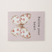 Pink Hearts Butterfly Puzzle (Horizontal)