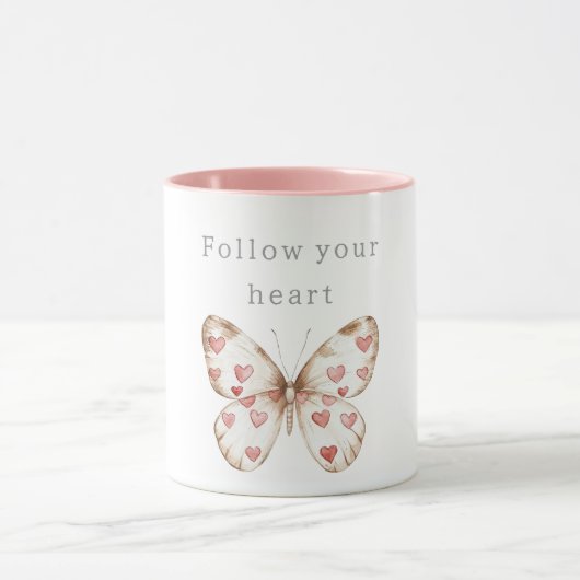 Pink Hearts Butterfly Tasse (Zentrum)