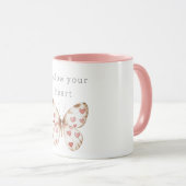 Pink Hearts Butterfly Tasse (VorderseiteRechts)