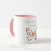 Pink Hearts Butterfly Tasse (Vorderseite Links)