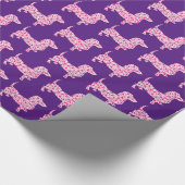Pink Hearts Dachsund Geschenkpapier (Ecke)