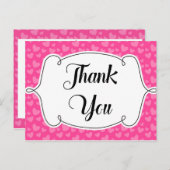 Pink Hearts Danke Karte (Vorne/Hinten)