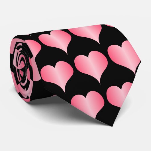 Pink Hearts Design Krawatte (Gerollt)