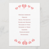 Pink Hearts Design Wedding Programm (Rückseite)