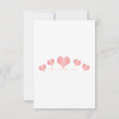 Pink Hearts Design Wedding RSVP Karte (Rückseite)