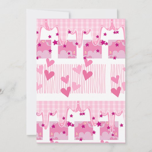 Pink Hearts Einladung (Rückseite)