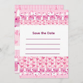 Pink Hearts Einladung (Vorne/Hinten)