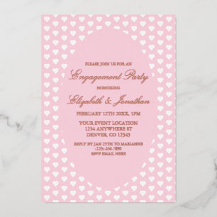 Pink Hearts Engagement Party Folieneinladung