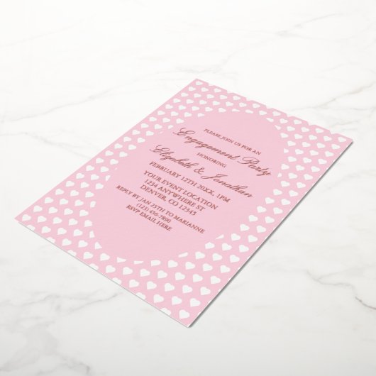Pink Hearts Engagement Party Folieneinladung (Gedreht)