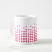 Pink Hearts Equalizer Music Geek Kaffeetasse (Vorderseite Links)