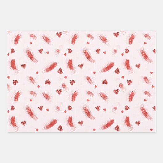 Pink Hearts Erdbeercupcake   Geschenkpapier Set (Vorderseite 3)