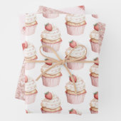 Pink Hearts Erdbeercupcake   Geschenkpapier Set (Beispiel)