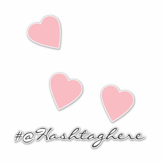 Pink Hearts Floating Name Script Car Decal Aufkleber (Vorderseite)