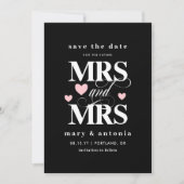 Pink Hearts Future Mrs. & Mrs. Lesbian Save the Da Save The Date (Vorderseite)