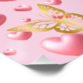 Pink Hearts Geburtstag Poster (Ecke)