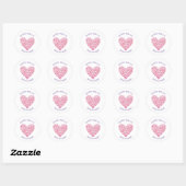 Pink Hearts 'Geschenke mit Liebe' Runder Aufkleber (Blatt)