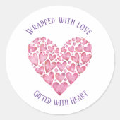 Pink Hearts 'Geschenke mit Liebe' Runder Aufkleber (Vorderseite)