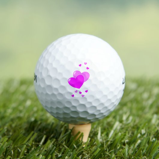 Pink Hearts Girly Golfball (Insitu T-Shirt)