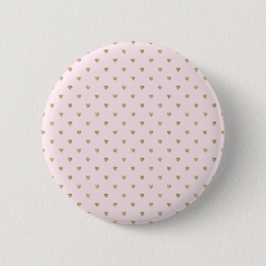 Pink Hearts Golden Button (Vorderseite)