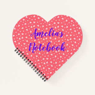 Pink Hearts - Heart Shaped Notebook Notizblock