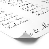 Pink Hearts Hochzeitsessen Sitzplan Poster (Ecke)