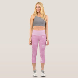 Pink Hearts Hübsch Pastel Capri Leggings