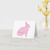 Pink Hearts I Liebe you Bunny Card Karte (Gelbe Blume)