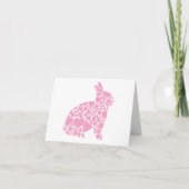 Pink Hearts I Liebe you Bunny Card Karte (Vorderseite)