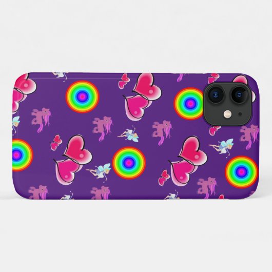 Pink Hearts iPhone Case (Rückseite (Horizontal))