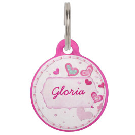 Pink Hearts Jewele PERSONALISIERTE KONTAKT Tiermarke