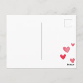 Pink Hearts Kitty Cat Denken Sie an Sie Postkarte (Rückseite)