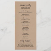 Pink Hearts Kraft Wedding Program Programm (Rückseite)