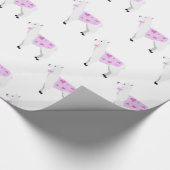 Pink Hearts Lama Wrapping Paper Geschenkpapier (Ecke)