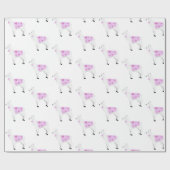 Pink Hearts Lama Wrapping Paper Geschenkpapier (Flach)