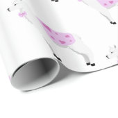 Pink Hearts Lama Wrapping Paper Geschenkpapier (Rolleneckpunkt)