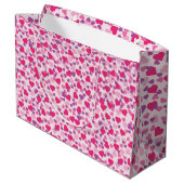 Pink Hearts Liebe Bag Große Geschenktüte (Rückseite Schrägansicht)