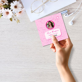 Pink Hearts Liebe Coupons mit Foto Valentine Mitteilungskarte