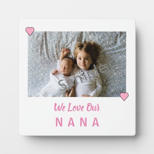 Pink Hearts Liebe Nana Foto Plaque Fotoplatte (Vorderseite)