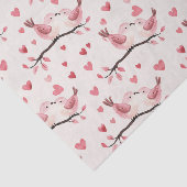 Pink Hearts Love Birds Valentine's Day Wedding Seidenpapier (Ausschnitt)