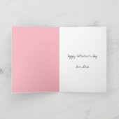 Pink Hearts Love Doodle Script Pattern Valentine's Karte (Innenseite)