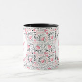 Pink Hearts Love Typography Happy Valentine's Day Tasse (Zentrum)
