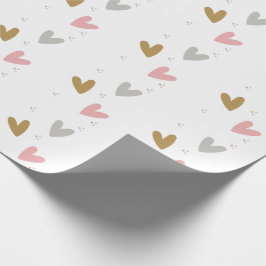 Pink Hearts Modern Simple Baby Shower Geschenkpapier