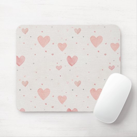 Pink Hearts Mouse Pad Mousepad (Mit Mouse)