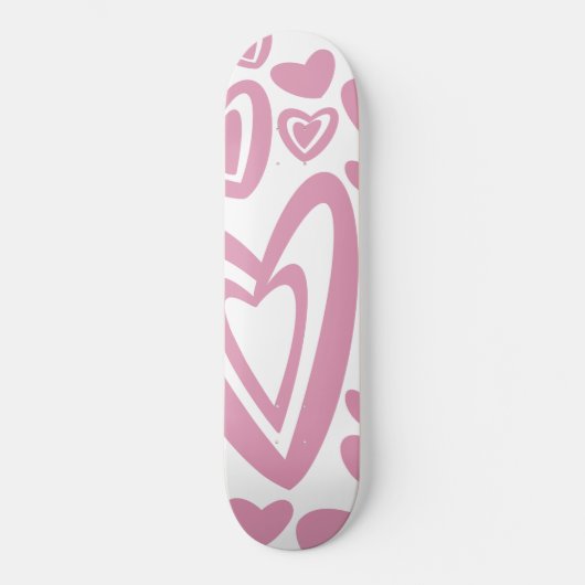 Pink Hearts Muster #1 #Liebe #decor #art Skateboard (Vorderseite)