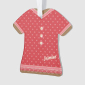 Pink Hearts Muster Dress Lace Trim Personalisiert Ornament (Vorderseite)