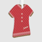 Pink Hearts Muster Dress Lace Trim Personalisiert Ornament (Vorderseite)