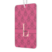 Pink Hearts Muster Monogram und Name Custom Autolufterfrischer (Links)